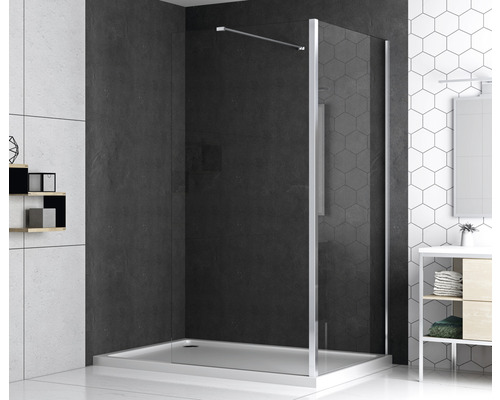 Douche à l''italienne avec receveur dans une salle de bains
