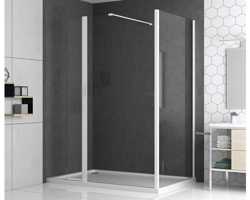 Receveur de douche avec paroi de douche dans salle de bain