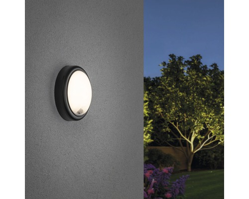 Applique murale extérieure ronde avec détecteur de mouvement