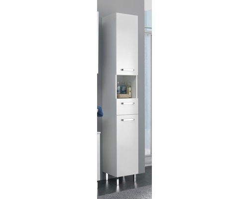 Hochschrank mit Tür, Schublade und offenem Fach für das Badezimmer