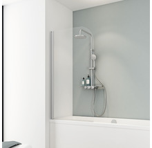 Badewannenaufsatz 1-teilig SCHULTE Komfort 80 x 140 cm Klarglas Profilfarbe aluminium D1650-EKS 01 50 140