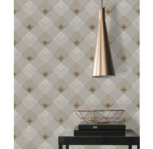 Papier peint intissé 37682-3 New Life graphique gris