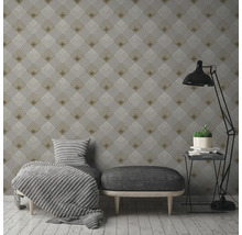 Papier peint intissé 37682-3 New Life graphique gris