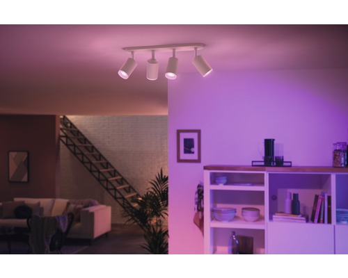 Philips hue LED Deckenspot 4er Spot Fugato White & Color Ambiance dimmbar  3x6,5W 3x350 lm RGB-Farbwechsler warmweiss-tageslichtweiss weiss B 195 mm -  Kompatibel mit SMART HOME by hornbach - HORNBACH