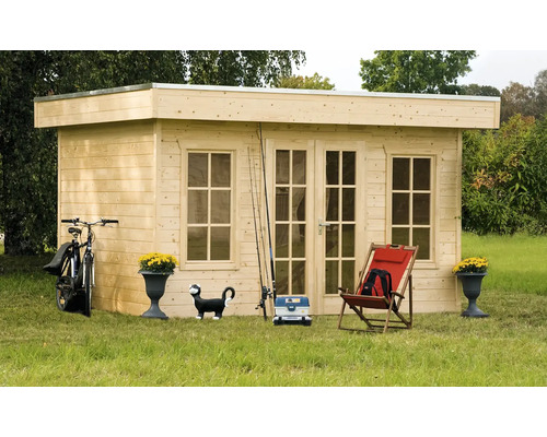 Blockbohlenhaus Konsta Aspen 2 mit Fussboden 380x300 cm natur Blockbohlenhaus Konsta Aspen 2 mit Fussboden 380x300 cm natur