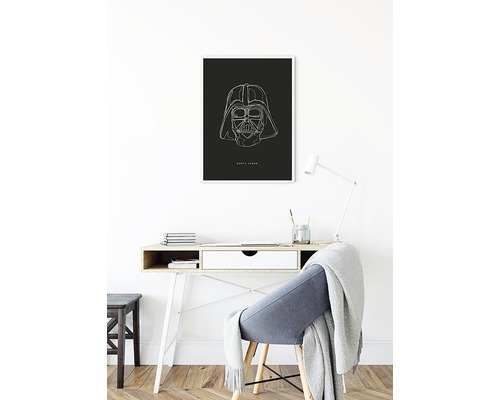 Image décorative avec motif Dark Vador au-dessus d''un bureau