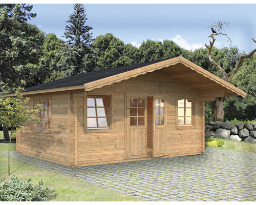 Abri de jardin Palmako Helena 18.6 m² avec plancher et auvent 510x390 cm marron