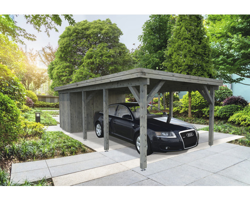 Espace outils Palmako pour carport Karl 23,1 m² 315 x 196 cm gris