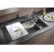 Blanco AXIA III 6 S Spüle BxT 1000x510 mm Silgranit schwarz inkl. Glasschneidbrett und Multifunktionsschale 525850