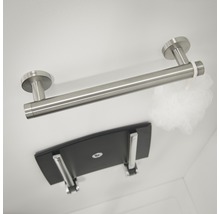 Barre d''appui en acier inoxydable avec siège de douche pour montage mural