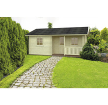 Gartenhaus Palmako Sandra 21,5+3,7 m² inkl. Fussboden, Terrasse und Brüstung 684 x 502 cm natur