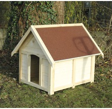 Hundehütte aus Holz mit Dachpappe