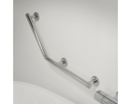 Barre d''appui d''angle pour montage dans la salle de bains