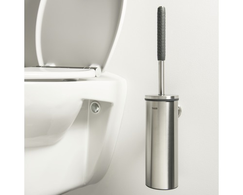 WC suspendu avec brosse de toilette en acier inoxydable