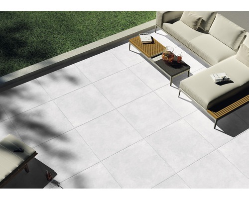 FLAIRSTONE Feinsteinzeug Terrassenplatte ice cube rektifizierte Kante 90 x 90 x 2 cm