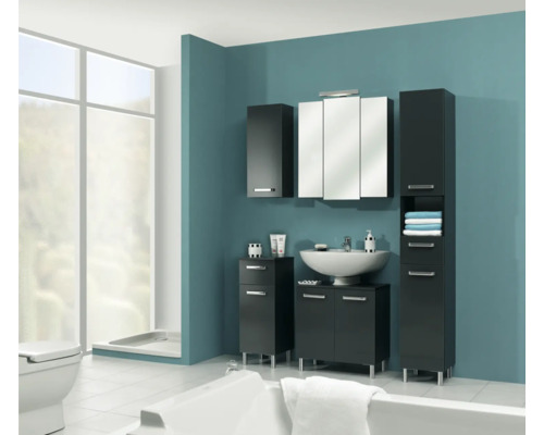 Armoire de toilette à LED pelipal Mainz Livorno I lxhxp 68x73x20 cm anthracite Salle de bains avec lavabo, armoire de toilette et meubles de salle de bains