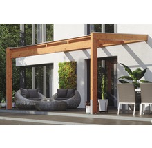 Toiture pour terrasse SKAN HOLZ Novara avec courroies de poteau 450x309 cm chêne clair