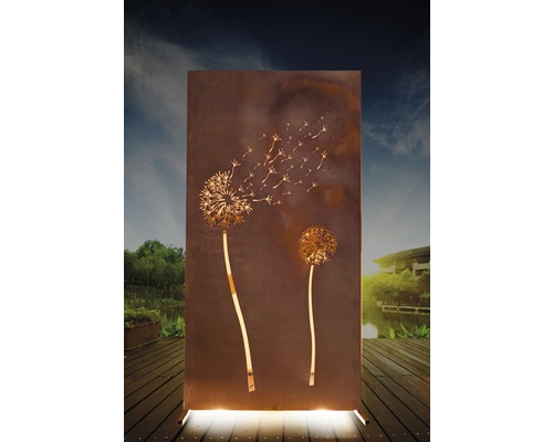 Sichtschutzwand Pusteblume 95 x 185 cm rost