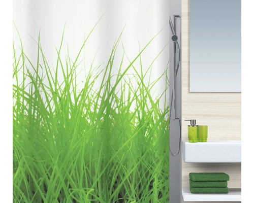 Rideau de douche Spirella Gras vert 180x200 cm