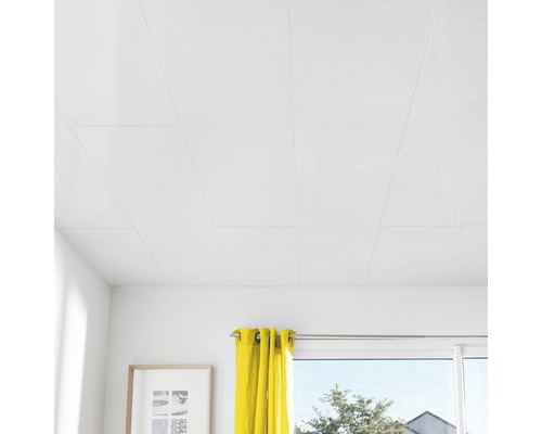 Panneau en plastique élément Compact blanc mat 1200 x 375 x 8 mm Plafond avec panneaux