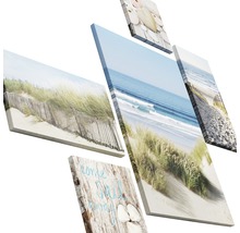 Image murale en plusieurs parties avec des motifs de plage pour une ambiance maritime