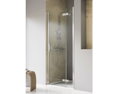 Porte de douche dans une niche Schulte TouraPlus 100 cm verre transparent couleur du profilé chrome