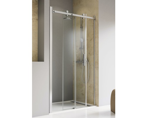 Porte de douche dans une niche Schulte TouraPlus 120 cm verre transparent couleur du profilé chrome