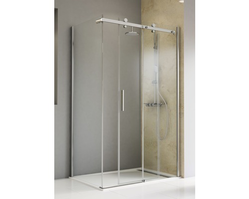 Duschtür mit Seitenwand Schulte Toura Plus 90x120 cm Klarglas Profilfarbe chrom