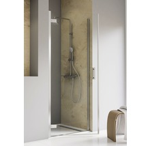Douche avec porte en verre et robinetterie de douche