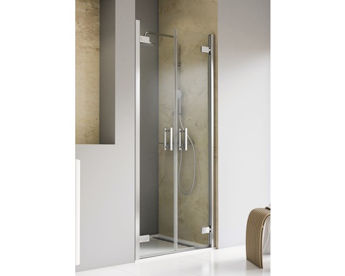 Porte de douche dans une niche Schulte TouraPlus 90 cm verre transparent couleur du profilé chrome