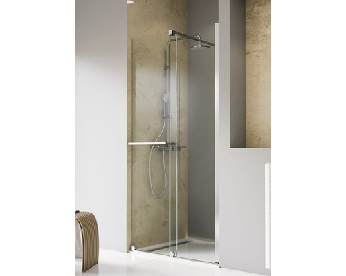 Porte de douche dans une niche Schulte TouraPlus 100 cm verre transparent couleur du profilé chrome