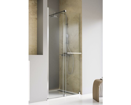 Porte de douche dans une niche Schulte TouraPlus 120 cm verre transparent couleur du profilé chrome