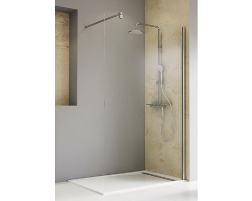 Walk In Schulte TouraPlus 100 cm verre transparent couleur du profilé chrome Douche à l''italienne avec paroi de douche et système de douche