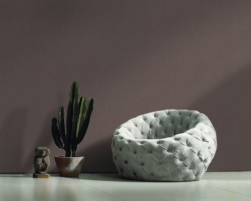 Fauteuil capitonné, cactus et figurine en bois