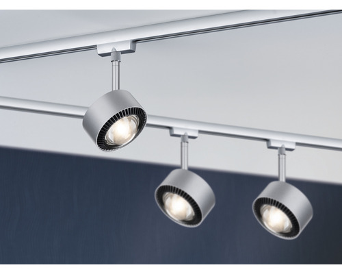 Paulmann URail LED Spot 9,0W 480 lm 2700 K warmweiss Aldan chrom/matt 230V Deckenschiene mit drei Strahlern