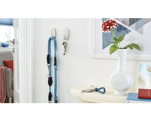 Wandhaken mit Leine und Schlüsseln in einem hellen Raum