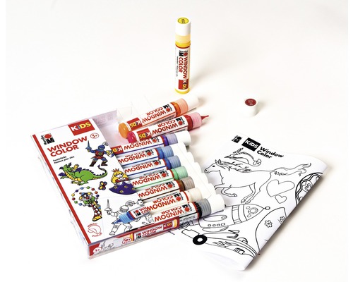 Kit de peinture pour fenêtre pour enfants avec des modèles à colorier