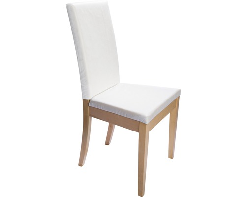 Chaise en bois avec housse blanche