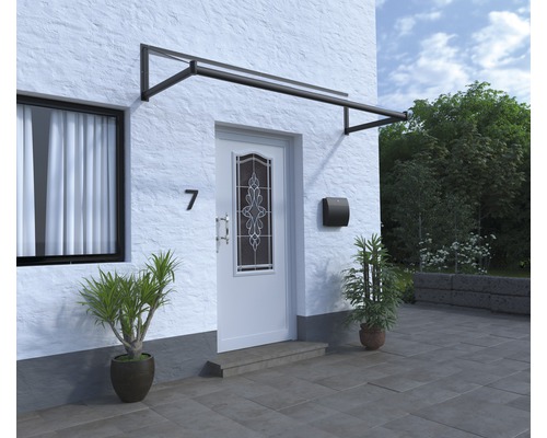Porte d''entrée avec auvent et numéro de maison