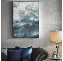 Gerahmtes Wandbild mit abstraktem Muster über Sofa