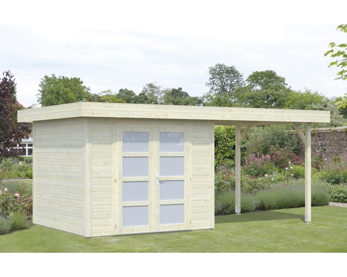 Abri de jardin Lara 6,0+5,9 m² avec toit en appentis 445 x 295 cm naturel