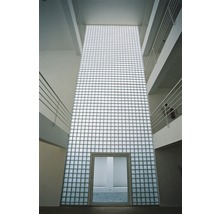 Brique en verre satinée blanc 19 x 19 x 8 cm-thumb-1