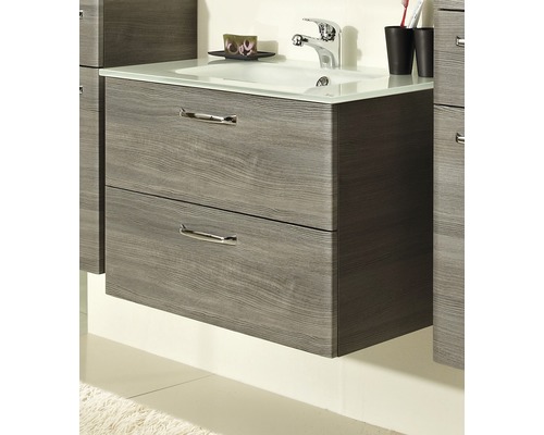 Armoire basse de lavabo Pelipal Alika graphite structuré transversalement