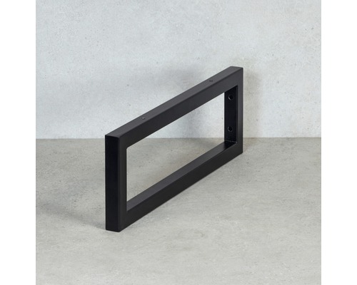 Rechteckige, schwarze Tischbein-Tischkufe aus Metall