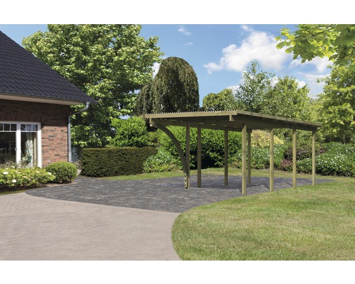 Einzelcarport Karibu Eco 2B PVC Platten ohne Beschläge, 268x576 cm kesseldruckimprägniert Einzelcarport Karibu Eco 2B PVC Platten ohne Beschläge, 268x576 cm kesseldruckimprägniert