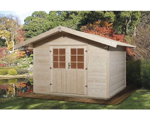 Gartenhaus aus Holz mit Doppeltür und Fenstern
