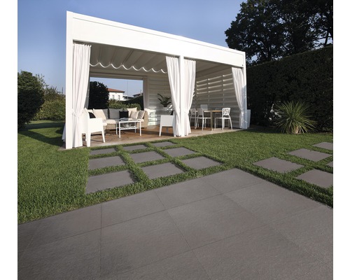 Dalle de terrasse en grès cérame fin FLAIRSTONE Garden goldengrey bord rectifié 60 x 60 x 2 cm