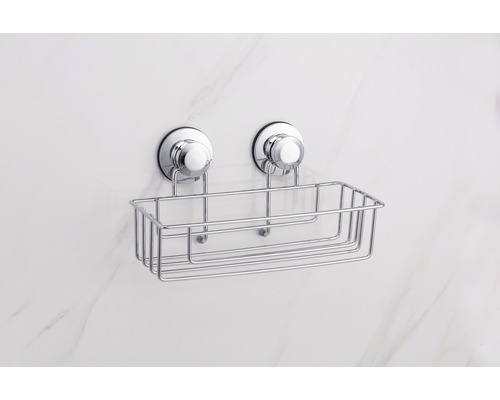 Draht-Duschablage mit Saugnäpfen zur Wandmontage.