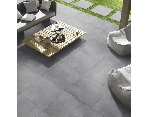 Dalle de terrasse en grès cérame fin FLAIRSTONE Sand bords rectifiés 90x90x2 cm