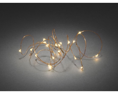 Guirlande lumineuse à fil Konstsmide 1,9 m + 0,5 m câble 20 LED couleur d'éclairage ambre Guirlande lumineuse à fil LED pour l'intérieur